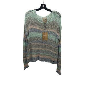 Triple Five Soul Womens Long Sleeve Knit Sweater XS/P Boho Colorful Oversized